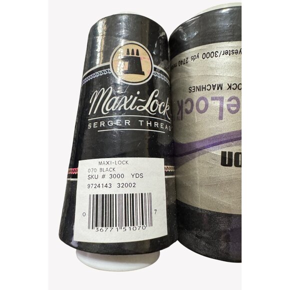 Talon SureLock and Maxi-Lock Black Serger Thread Cones 3000 Yds Lot of 5 - Picture 2 of 5